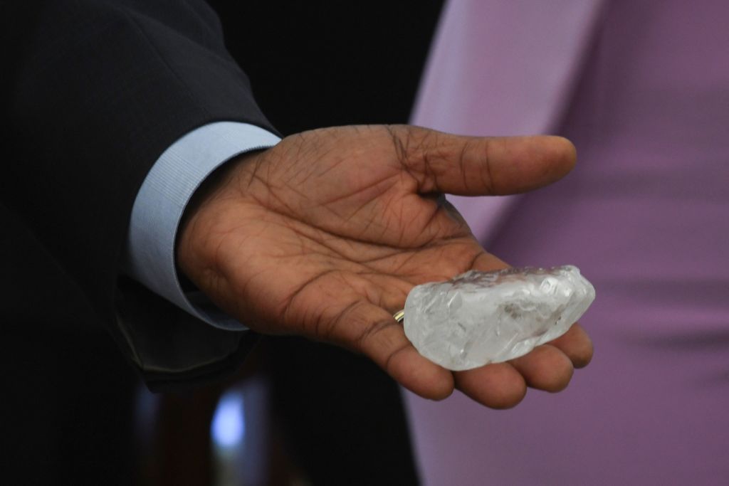 Botswana president insists on bigger share of diamonds from De